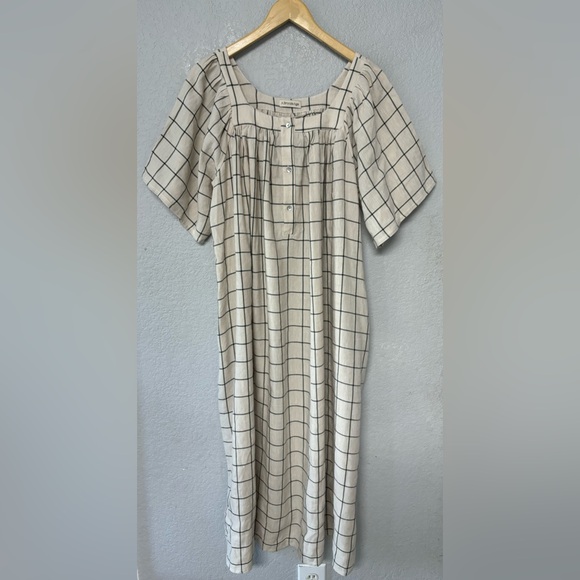 A Bronze‎ Age Bonjour Linen Grid Dress Size XS - Picture 7 of 10